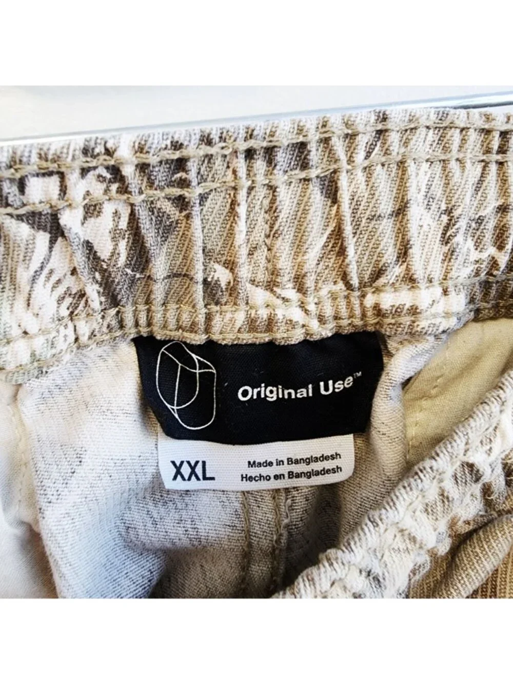 Original Use Mens XXL Leaf Print Cargo Pants Elastic Waist